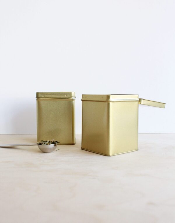 Blik vierkant 100 gram - goud - Afbeelding 2