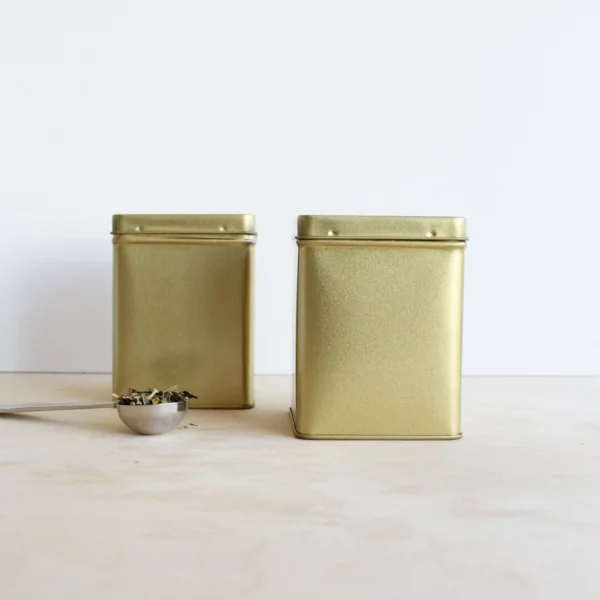 Blik vierkant 100 gram - goud