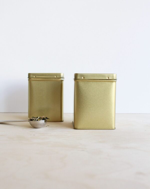 Blik vierkant 100 gram - goud