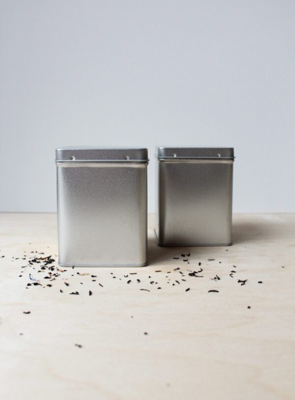 Blik vierkant 100 gram - zilver
