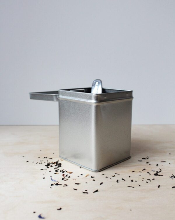 Blik vierkant 100 gram - zilver - Afbeelding 2