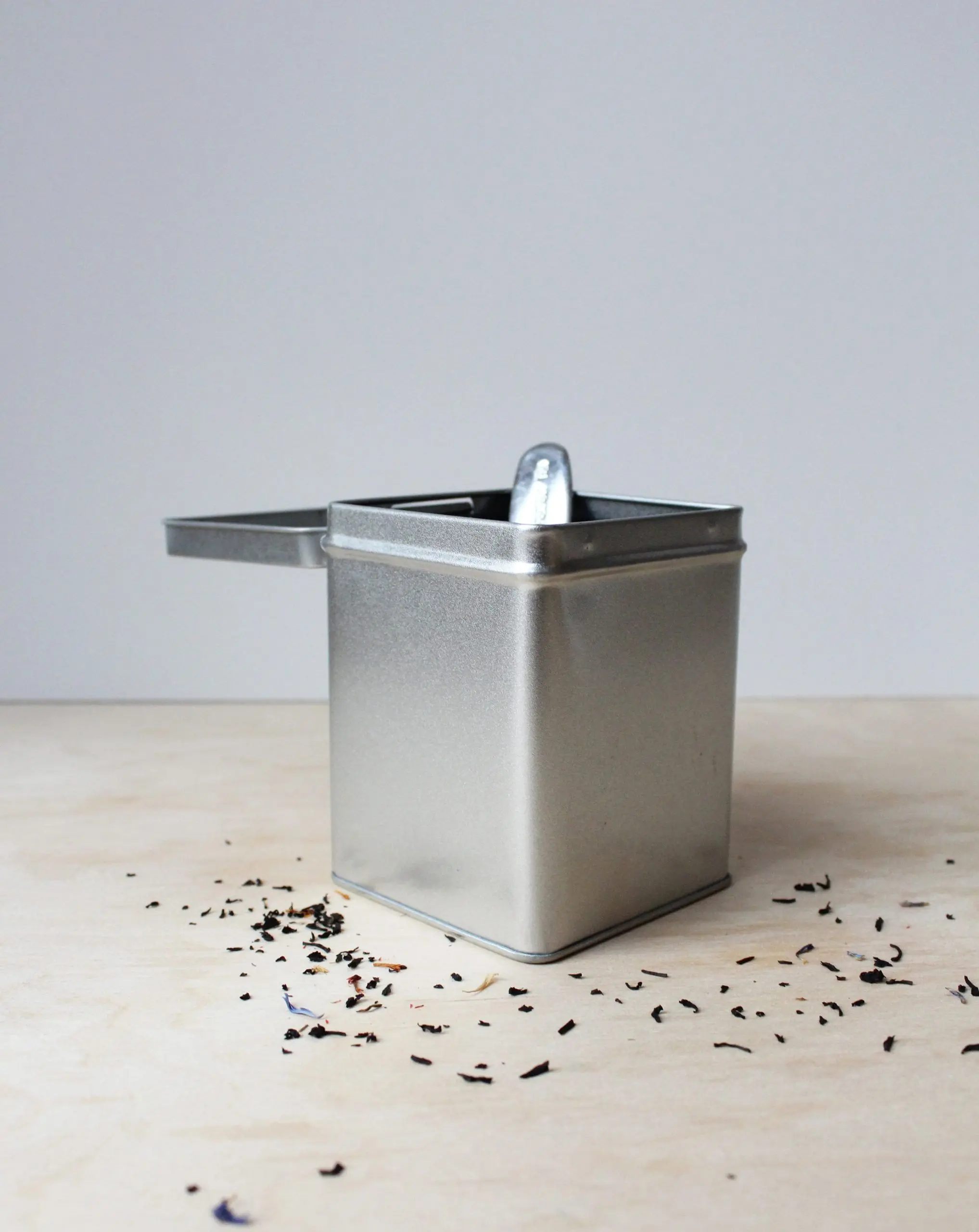 Blik vierkant 100 gram - zilver - Afbeelding 2